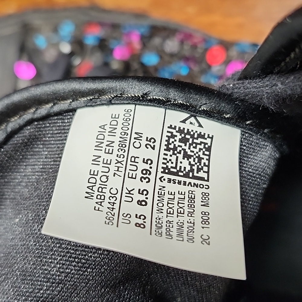 Converse Women High-Top Sneakers - Black with Multicolor Sequins - Picture 5 of 5